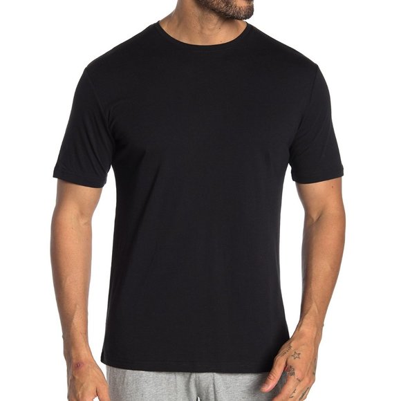 Slate & Stone Men's Short Sleeve Pierre Crewneck Cotton Blend Crew T-Shirt Black - Picture 1 of 4